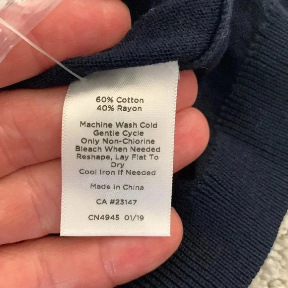 Talbots Navy Cardigan with red and white stars NWOT - Picture 6 of 7